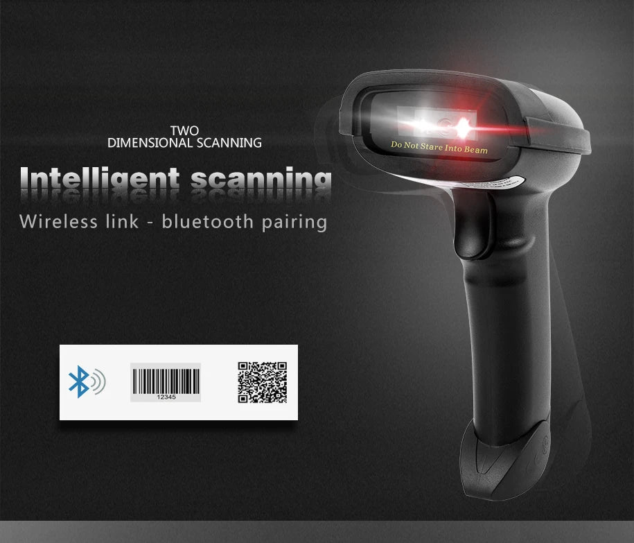 Wireless Handheld Barcode Scanner & Bluetooth 1D/2D QR Reader