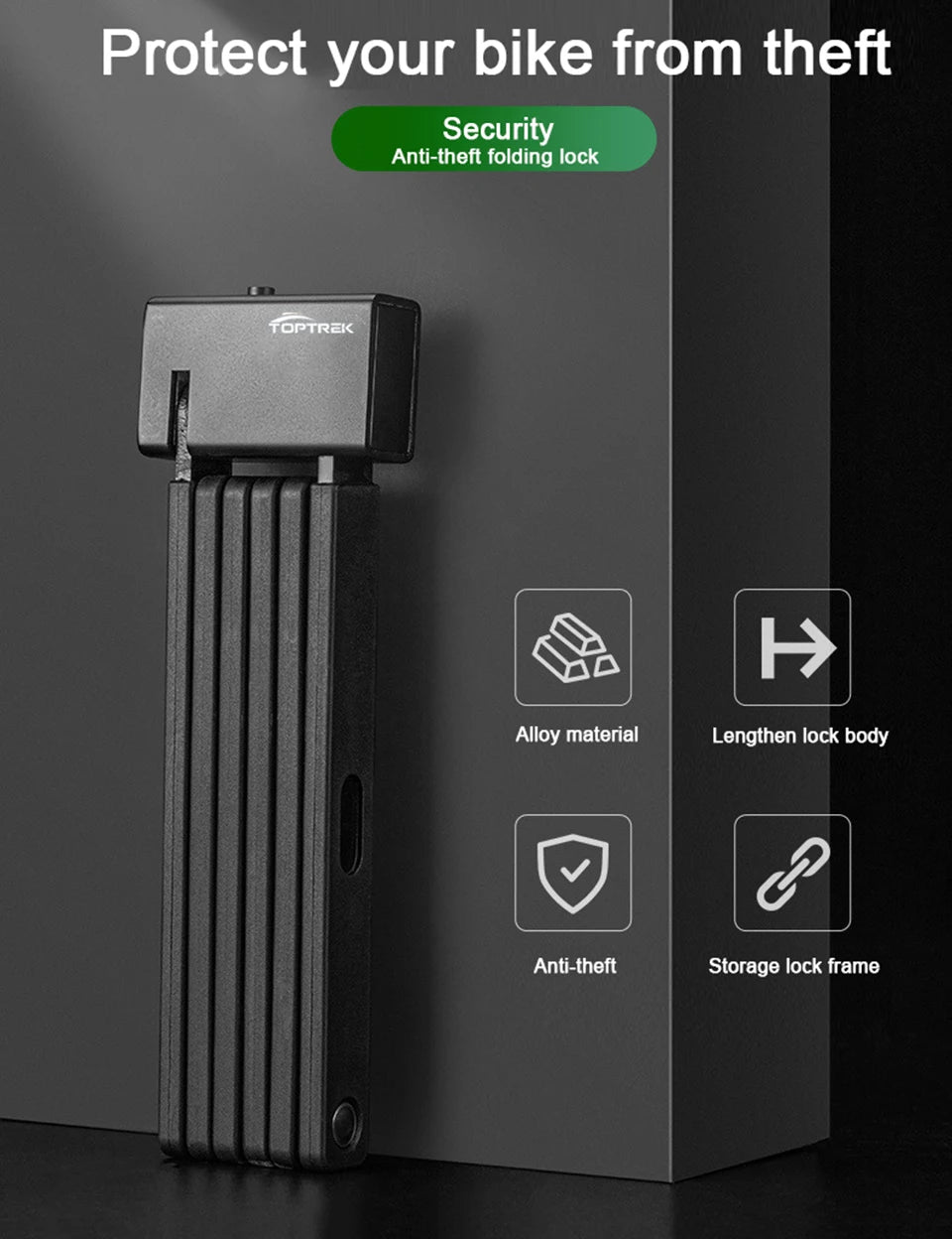 Foldable Bicycle Lock – High Security Anti-Theft Bike Accessory