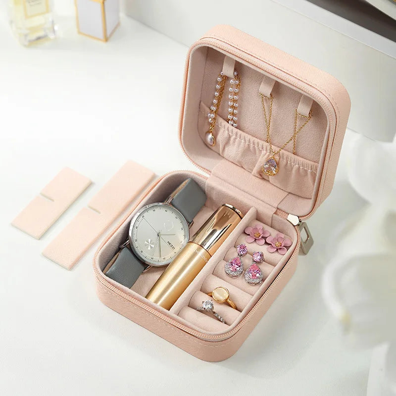 Mini Jewelry Storage Box for Women – Travel PU Leather Case