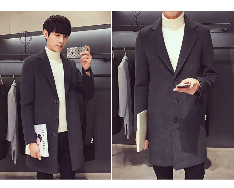 Cartmela 2024 Wool-Blend Long Coat for Men