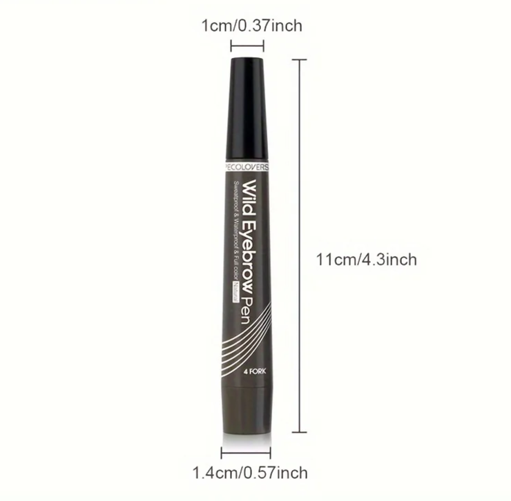 Waterproof 4-Tip Eyebrow Pen for Natural-Looking Defined Brows