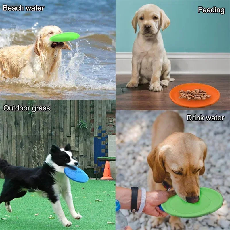 Multicolor Dog Frisbee Toy – Silicone Flying Disc for Fun & Training