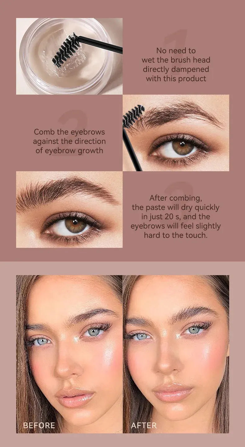 Waterproof 3D Eyebrow Styling Cream – Quick-Dry Brow Sculpt Gel