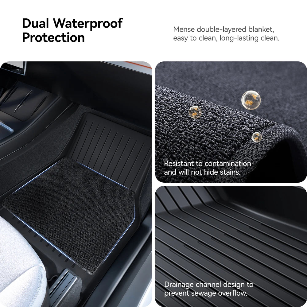 2025 Model Y Floor Mat Set – Waterproof TPE Trunk & Liner Mats