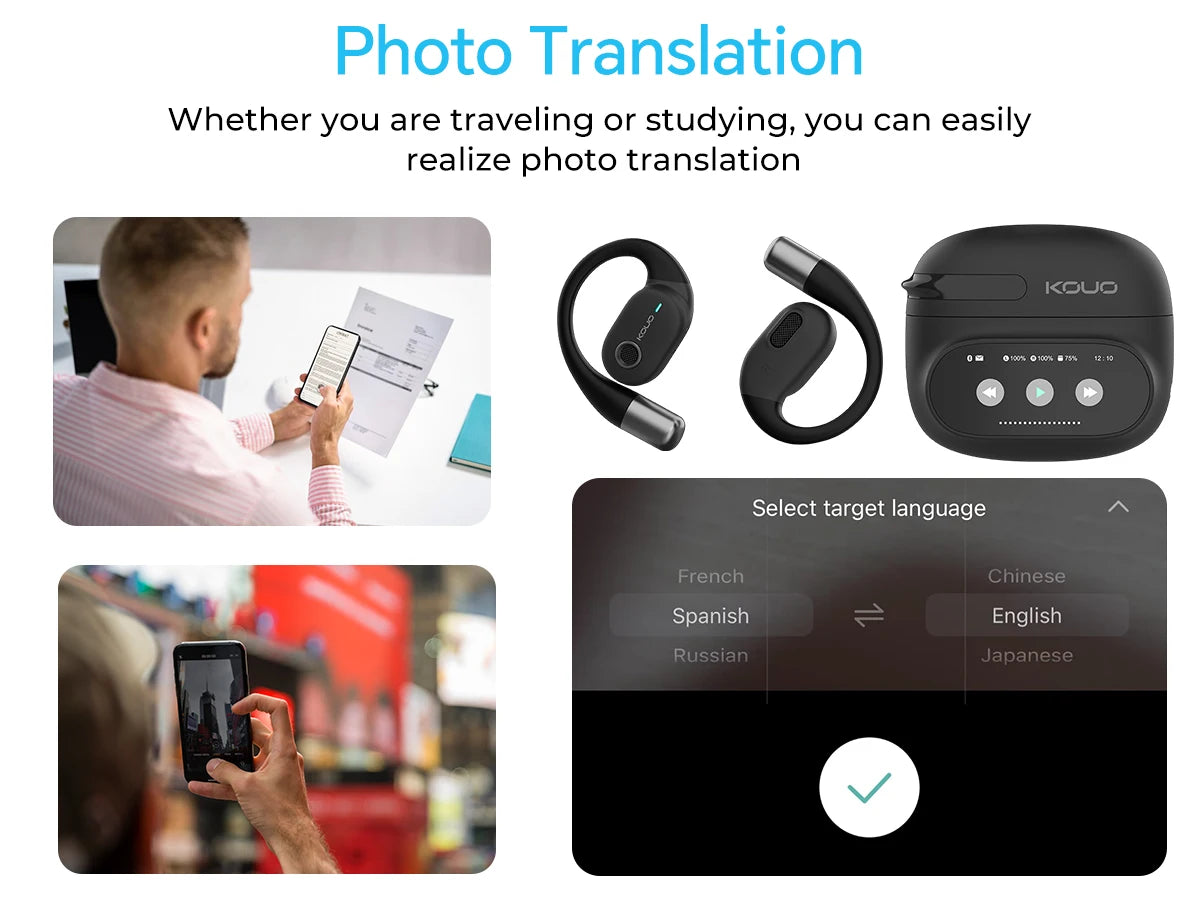 164-Language Instant Translation Wireless Bluetooth Earbuds