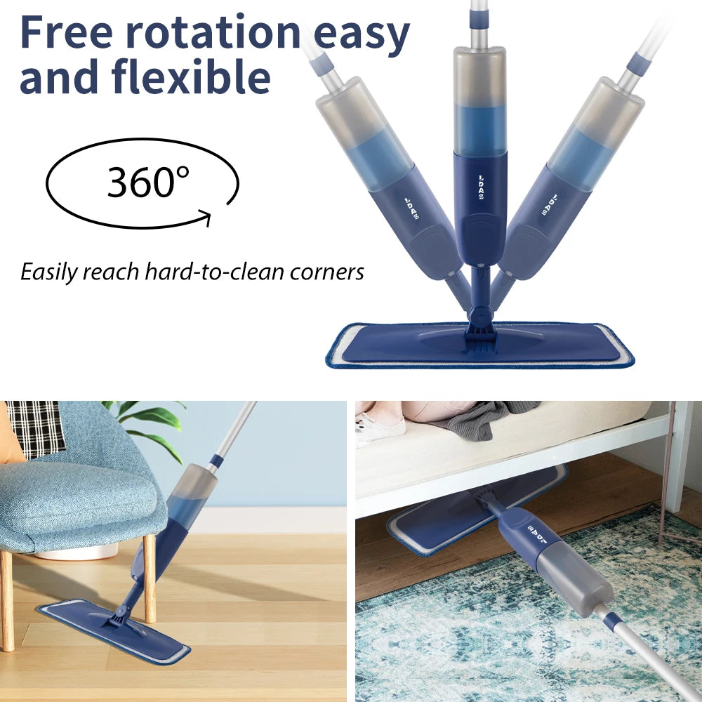 DARIS Spray Mop – 500ml Refillable Bottle, 3 Microfiber Pads