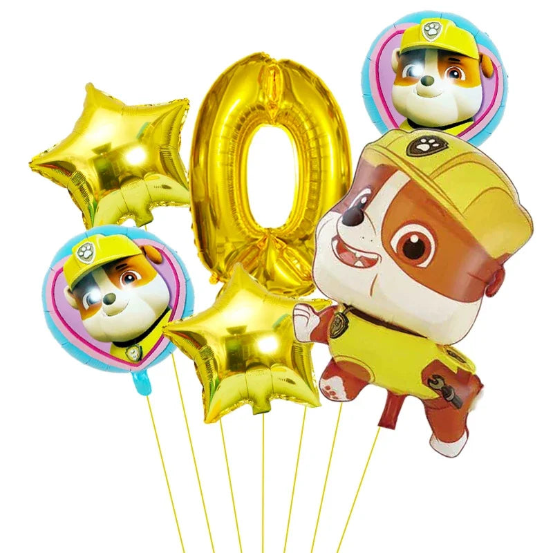 6pcs Paw Patrol Foil Balloons – Kids Birthday Party Decorations