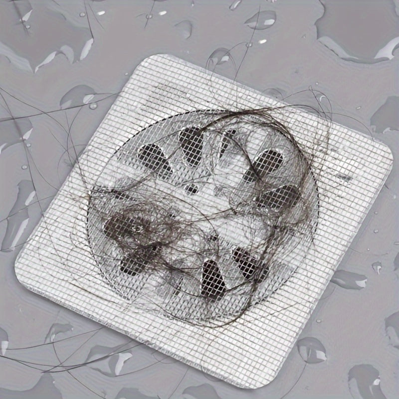 Disposable Shower Drain Hair Catchers – Mesh Stickers for Bathroom