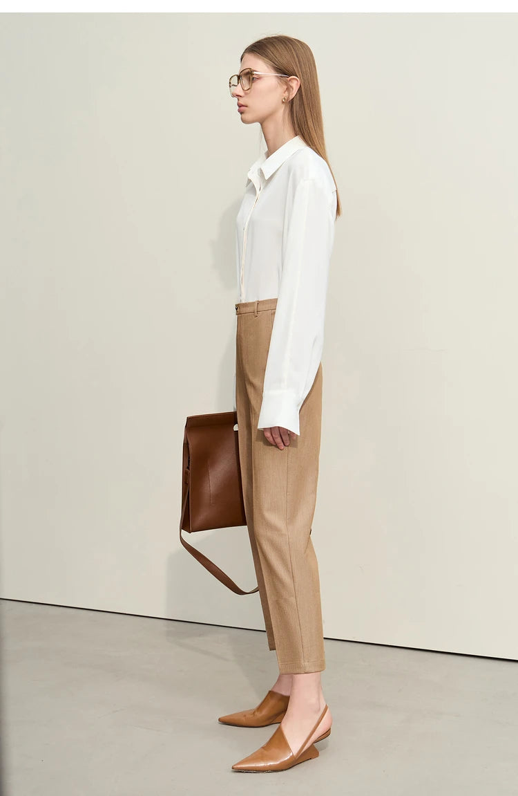 Women’s Straight Casual Pants – Summer Elastic Waist Office Wear