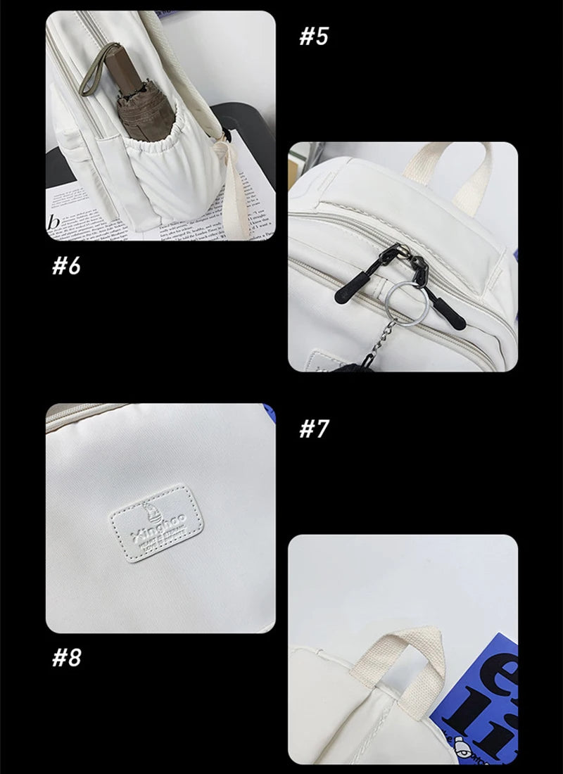 Fashion Waterproof Nylon Backpack – Schoolbag for Teens & Students