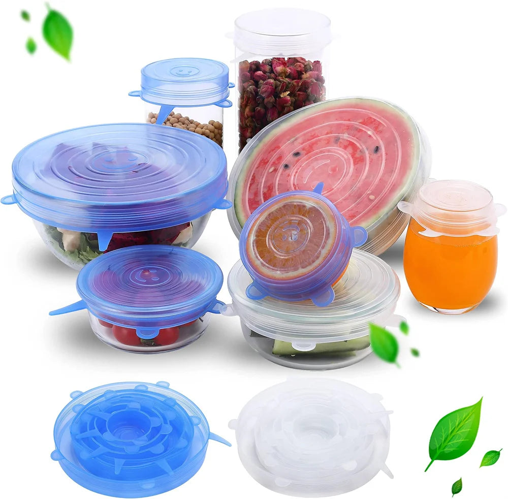 6pcs Silicone Food Covers – Reusable Airtight Stretch Lids Set