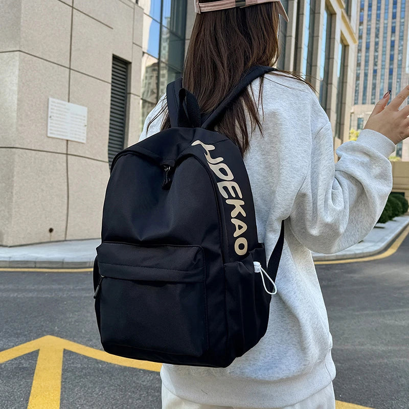 Women’s Waterproof Nylon Backpack – Simple School & Travel Bag