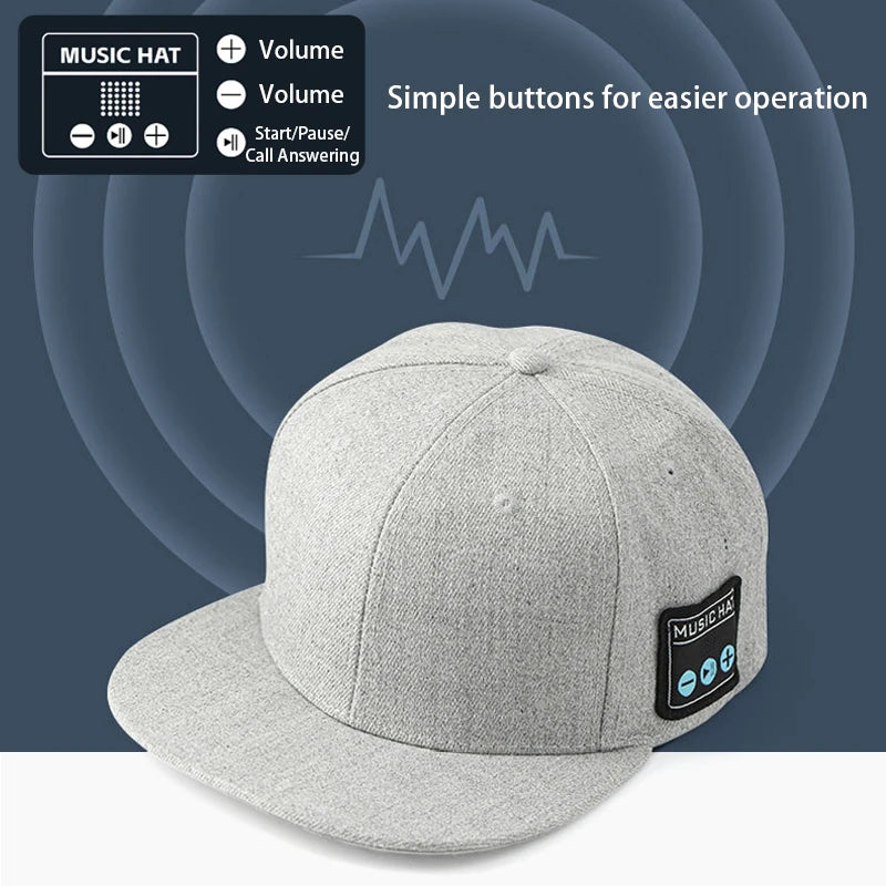 Bluetooth Music Hat with Wireless Headphones & Mic