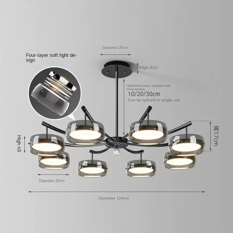 Cartmela Modern LED Glass Pendant Light