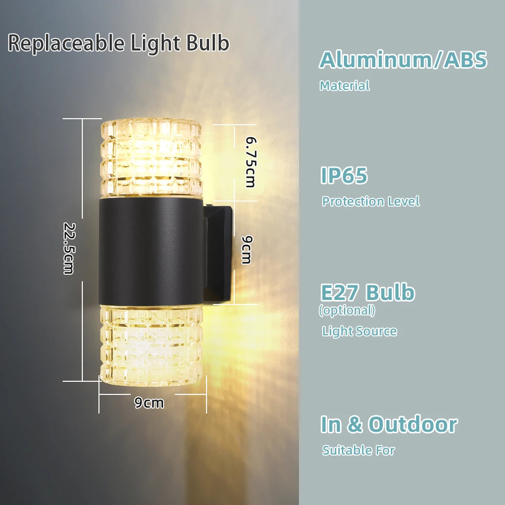 Outdoor Waterproof Street Wall Light – LED E27 Bulb Fixture
