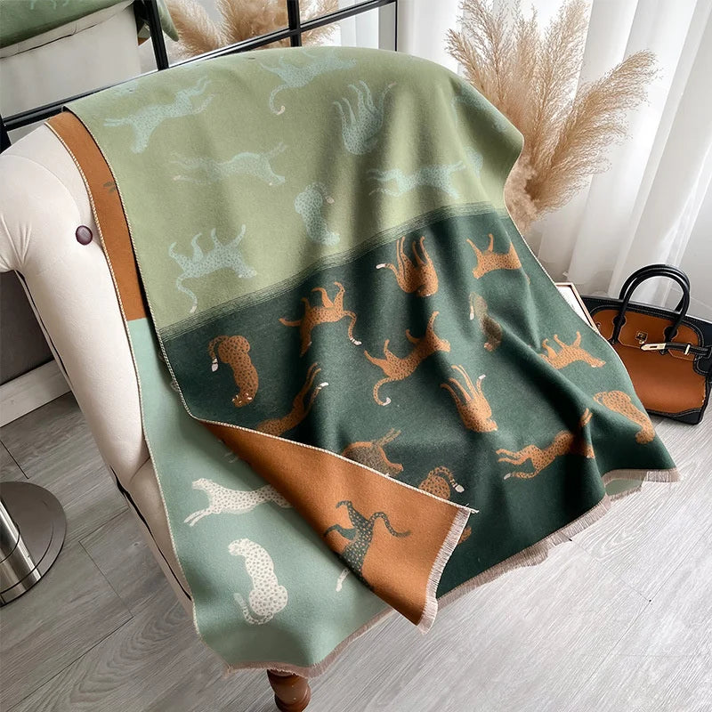 2024 Luxury Cashmere Travel Poncho – Warm Blanket Shawl Wrap