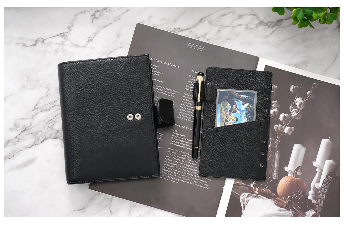 Personal Size Planner – 30mm Rings, Genuine Pebbled Grain Leather