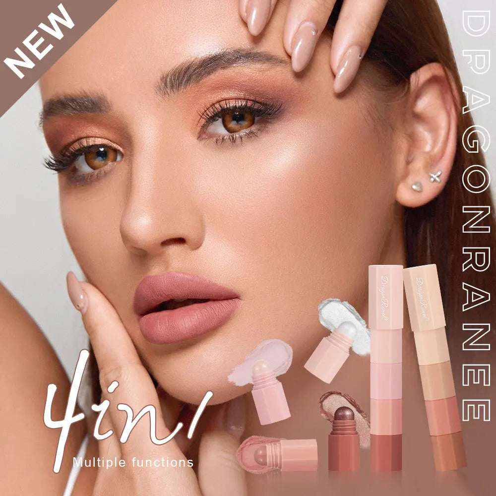 4-Color Lazy Eyeshadow Pencil Set – Waterproof & Shimmer Finish