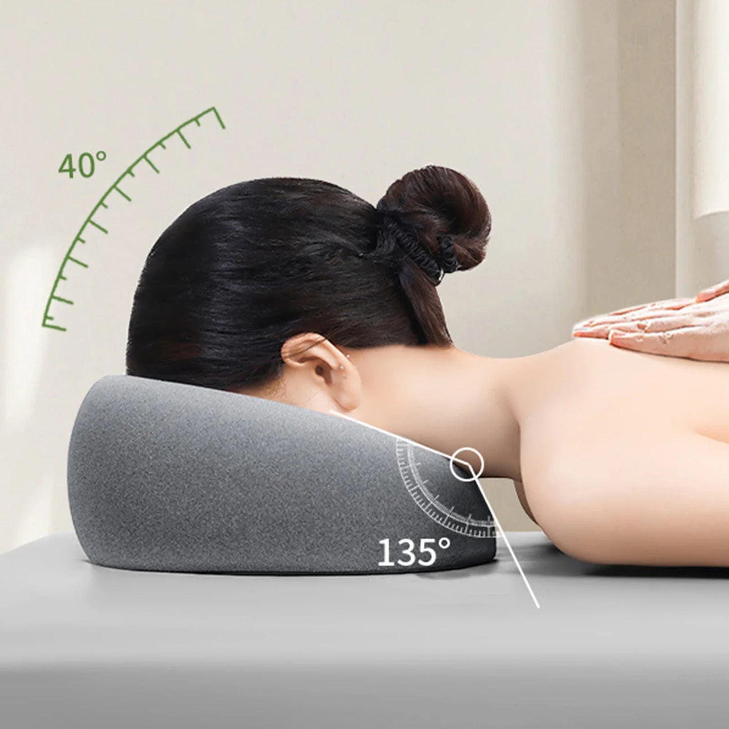 Face Down Memory Foam Pillow – Prone Nap & Massage Headrest