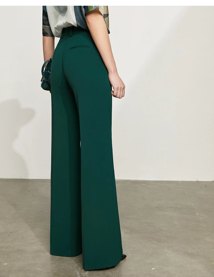 Women’s Wide Leg Chiffon Pants – High Waist Loose Office Trousers