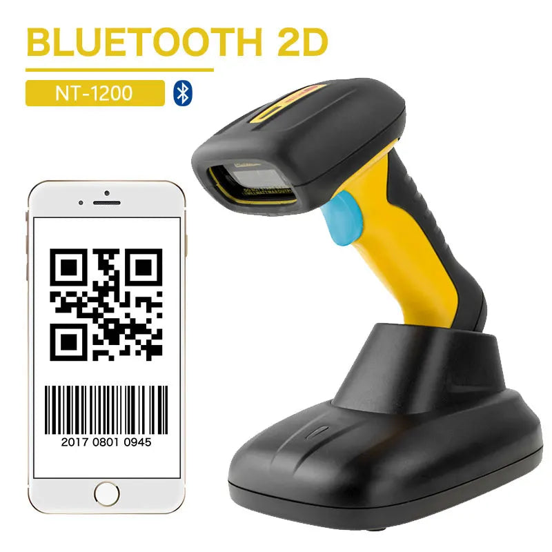 Wireless Handheld Barcode Scanner & Bluetooth 1D/2D QR Reader