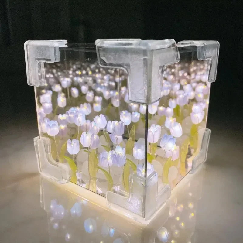 DIY Tulip Flower Night Lamp Kit – 3D Sea Cube Gift for Couples