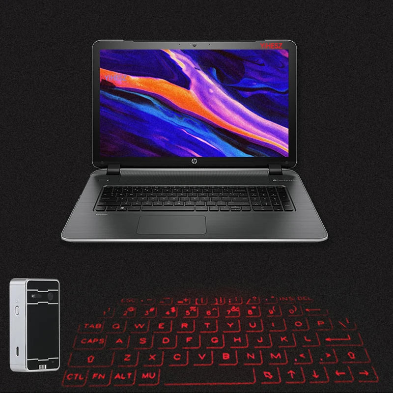 Portable Laser Bluetooth Keyboard with Mouse for Phone & Tablet