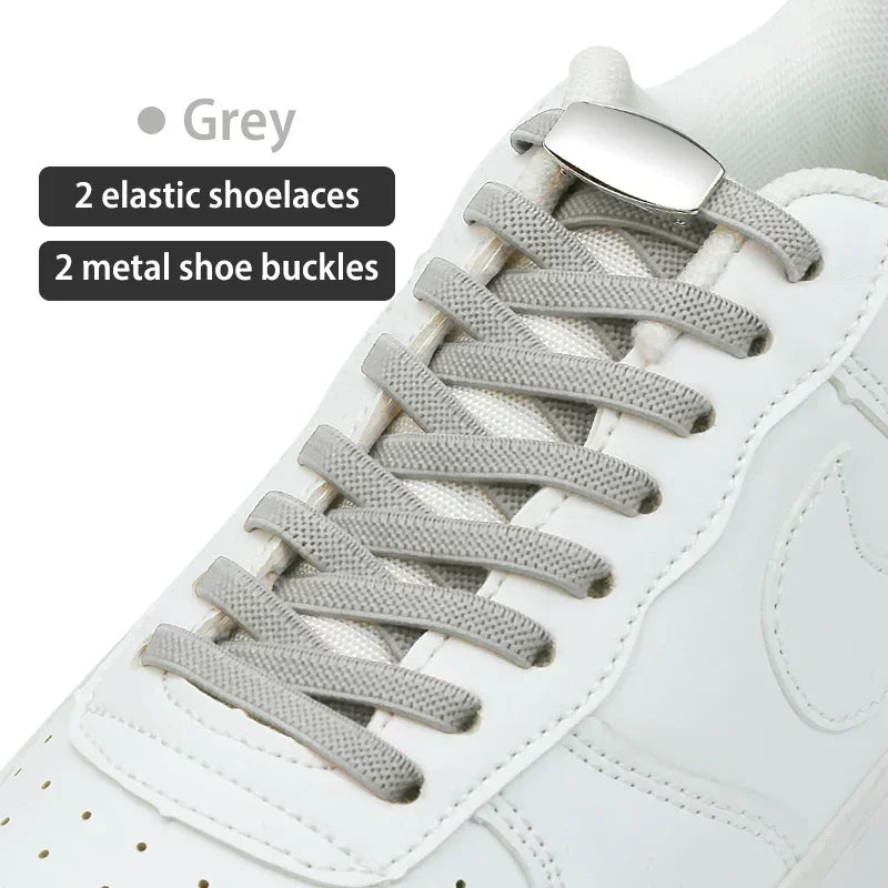 No-Tie Elastic Shoelaces with Metal Lock | Quick Fit for All Shoes