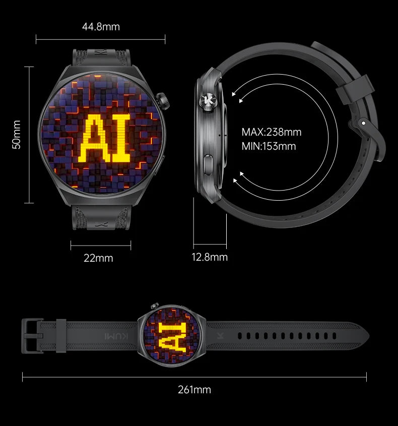 KUMI GW6 Smart Watch with ChatGPT – 1.43" HD Display