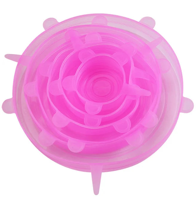6pcs Silicone Food Covers – Reusable Airtight Stretch Lids Set