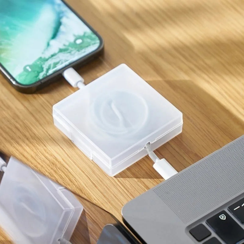 Portable Transparent Cable Organizer & Retractable Wire Winder