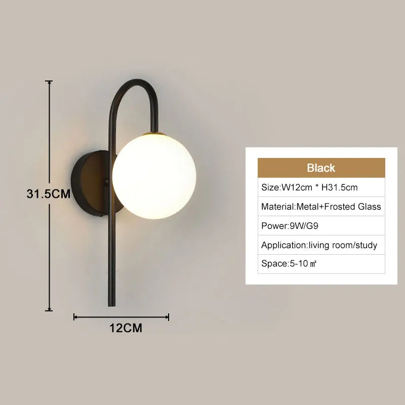 Interior LED Wall Lamp with G9 Bulb – Black & Gold Wall Sconce