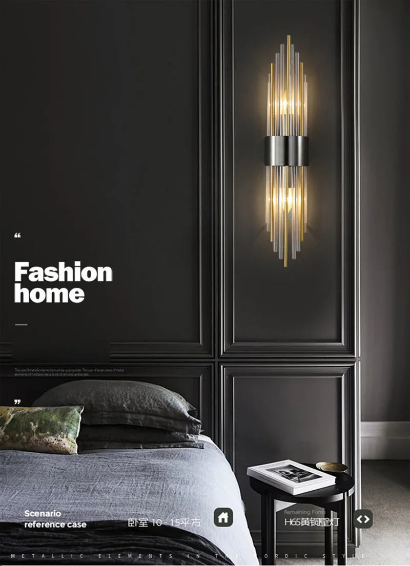 Luxury LED Wall Lamp - Modern Gold Wall Sconce for Living Room