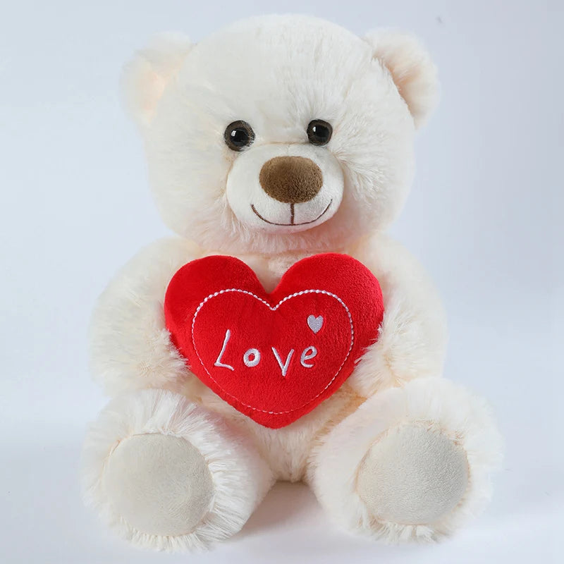 25CM Heart Bear & Dog Plush Toy – Valentine’s Gift