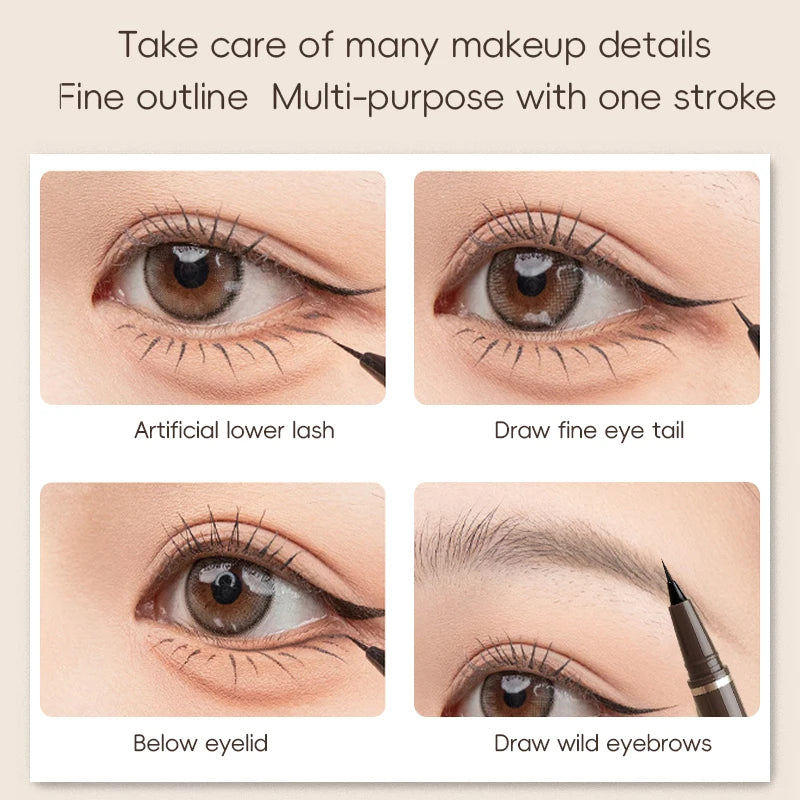 Waterproof Fine Tip Eyeliner Pen–Quick-Dry, Smudge-Proof for Beginners