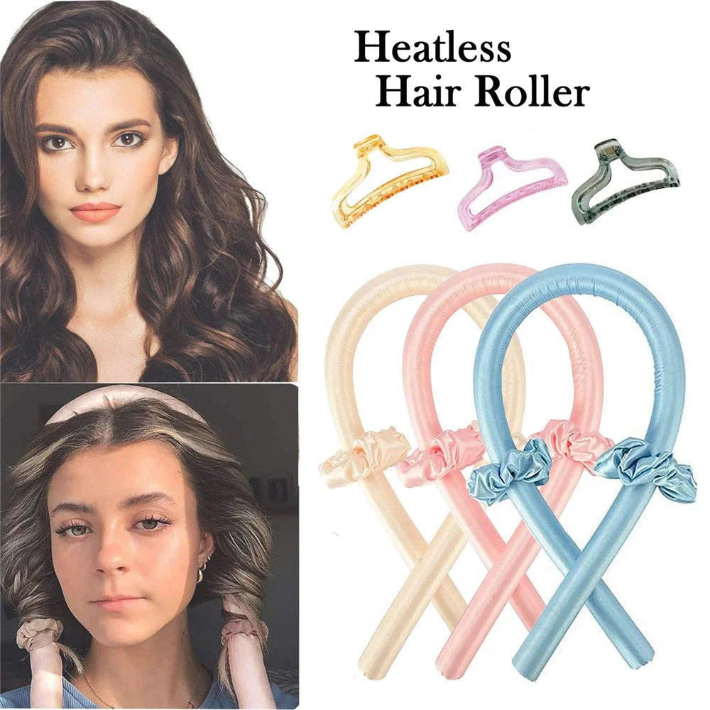 Silk Heatless Curling Rod – No-Heat Ribbon Hair Roller Headband