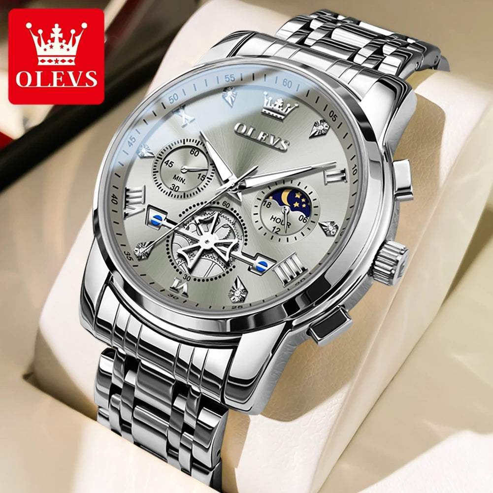 Cartmela 2856 Men’s Quartz Watch – Skeleton Flywheel Chronograph