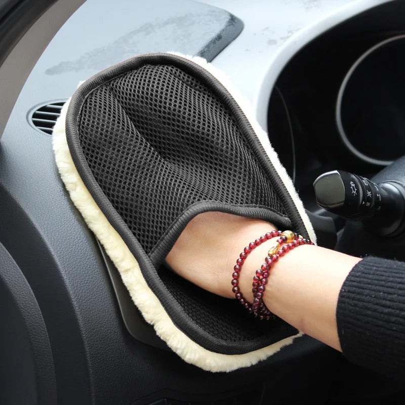 Microfiber Wool Soft Auto Car Washing Glove - Motorcycle & Car Cleaning Tool