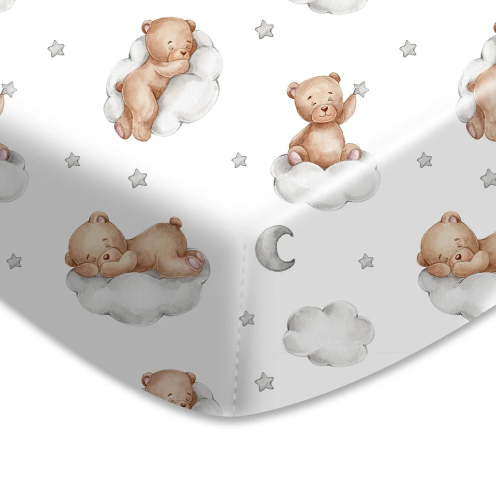 Happy Flute Cartoon Baby Bed Sheet – Soft, Breathable 70×130cm
