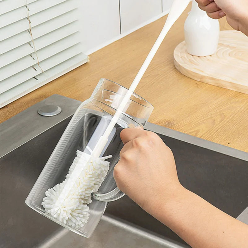 Long Handle Sponge Cup Brush – Bottle & Glass Cleaner Tool