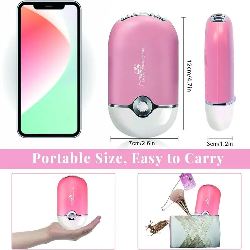 USB Rechargeable Mini Handheld Bladeless Cooling Fan