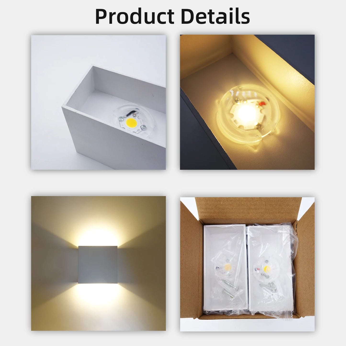 2-Pack LED Wall Sconces – 6W Modern Up Down Indoor Wall Lights