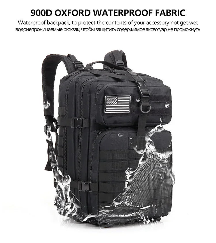 50L Tactical Backpack for Men – Outdoor Travel, Hiking & Hunting Bag