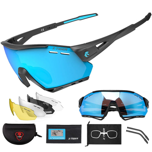 5-Lens Polarized Cycling Glasses – UV Protection Sports Eyewear