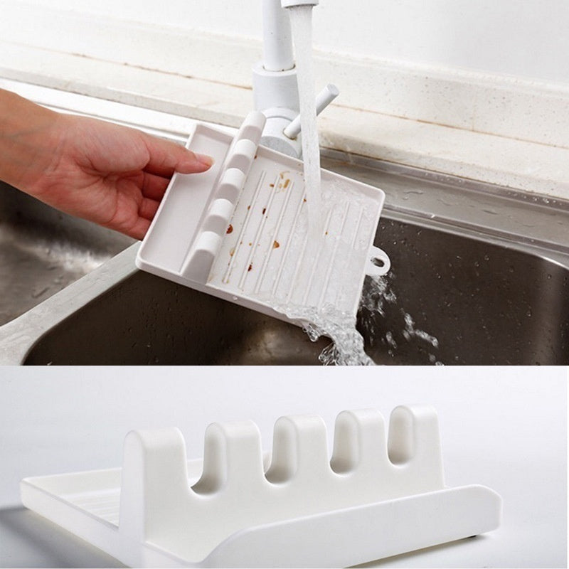 Kitchen Utensil Holder – Non-Slip Spoon & Spatula Rest Organizer