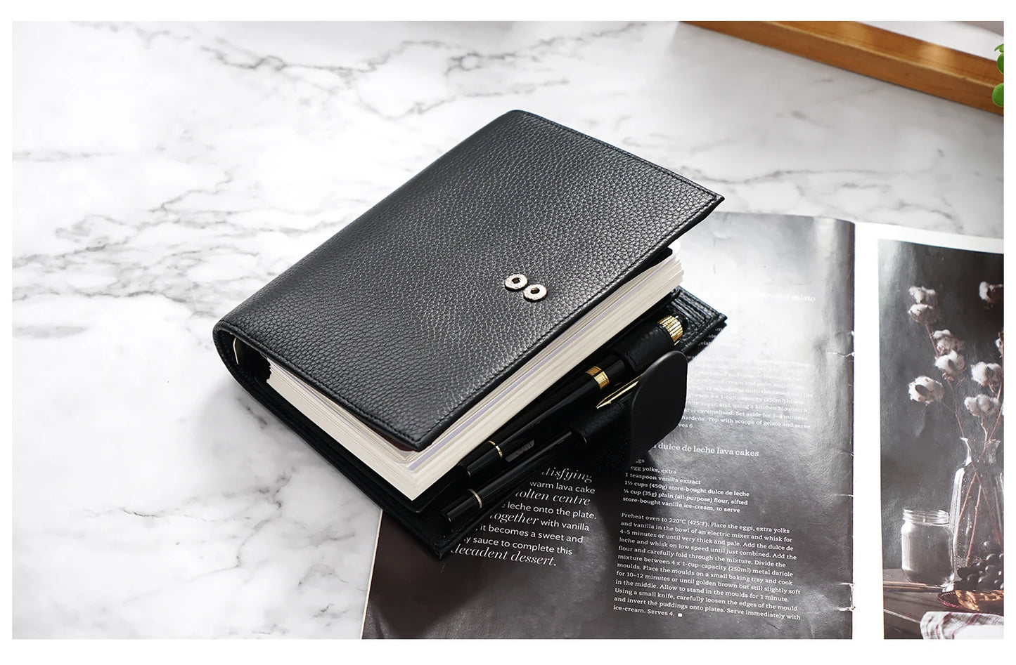 Personal Size Planner – 30mm Rings, Genuine Pebbled Grain Leather