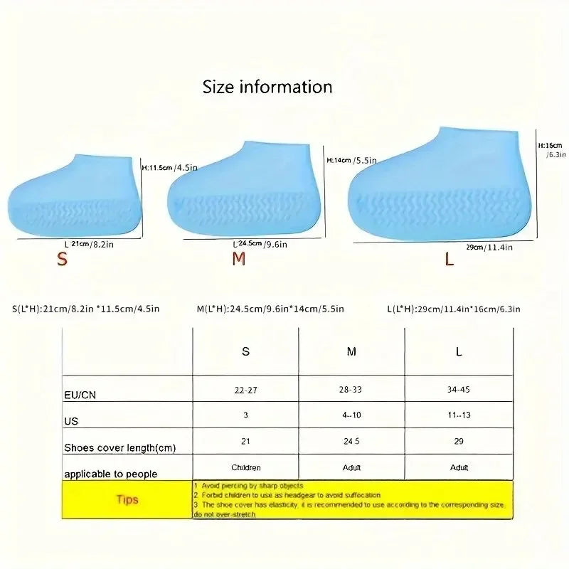 Reusable Waterproof Shoe Covers – Non-Slip Silicone Rain Overshoes