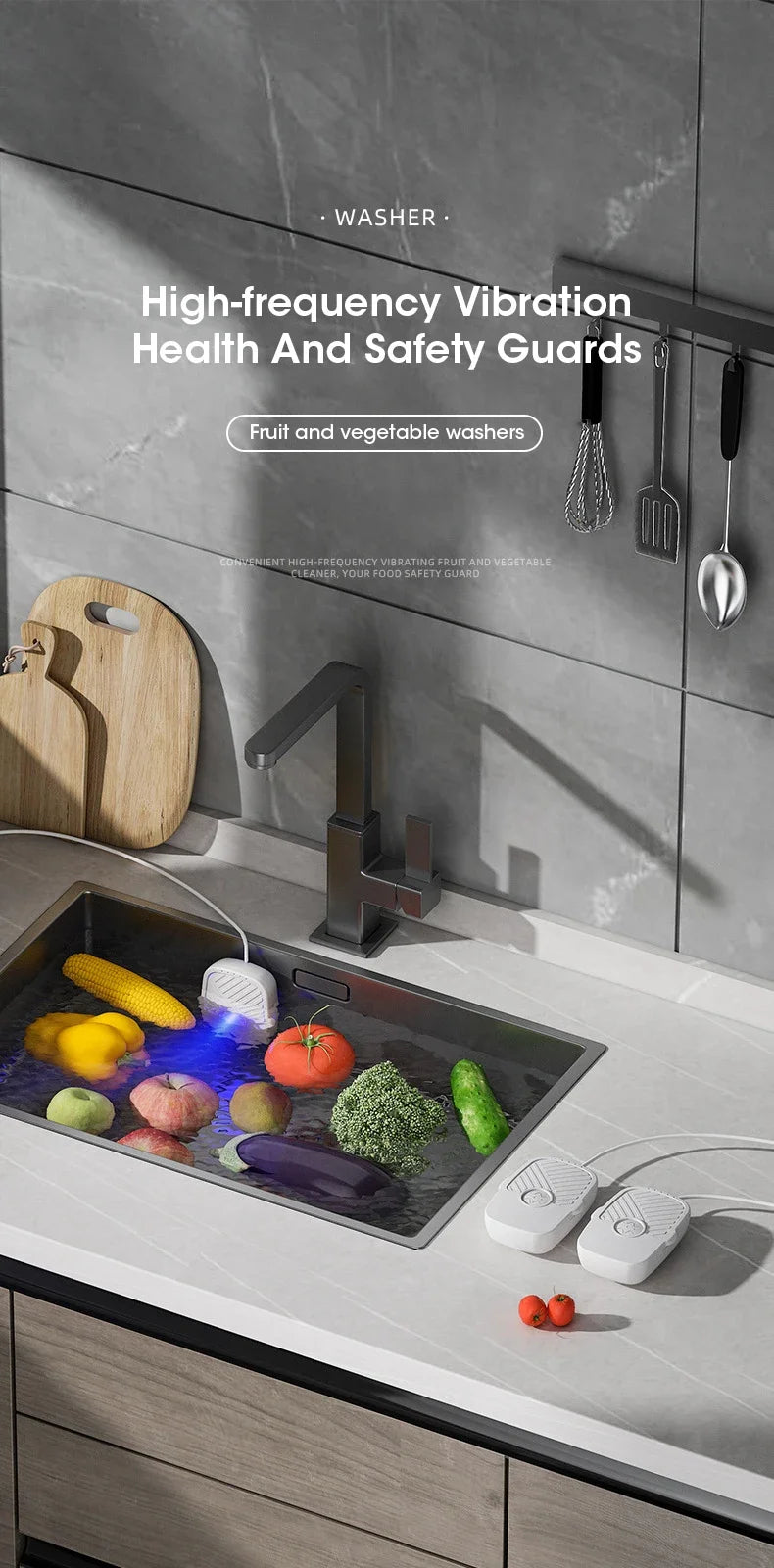 Ultrasonic Vegetable & Fruit Cleaner – Mini High Frequency Kitchen Machine