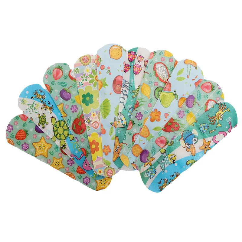 100pcs Waterproof Cartoon Band Aids – Kids Adhesive Wound Strips