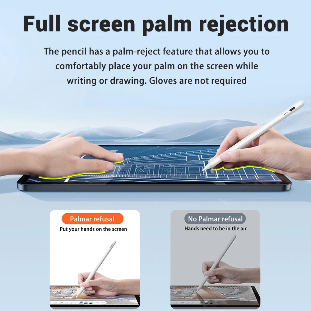 Stylus Pen for iPad – Palm Rejection & Power Display Compatible